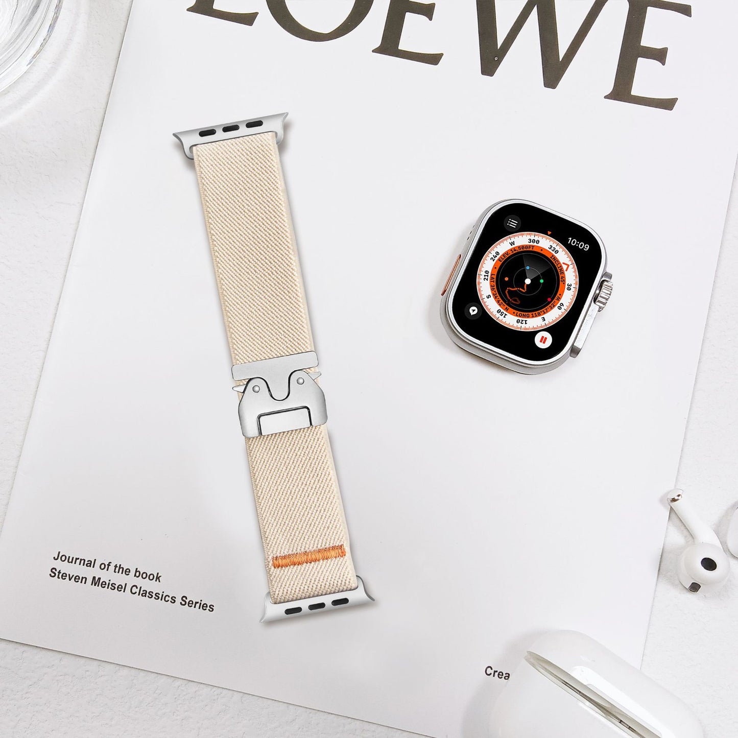 Nylon woven snapback watch strap