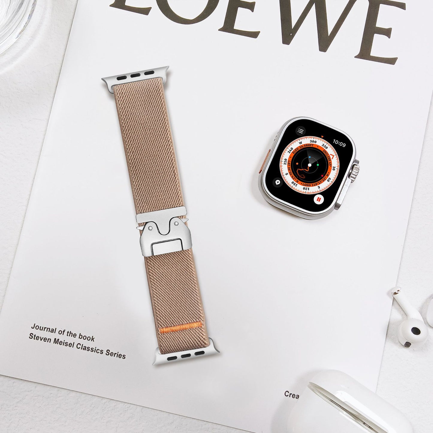 Nylon woven snapback watch strap