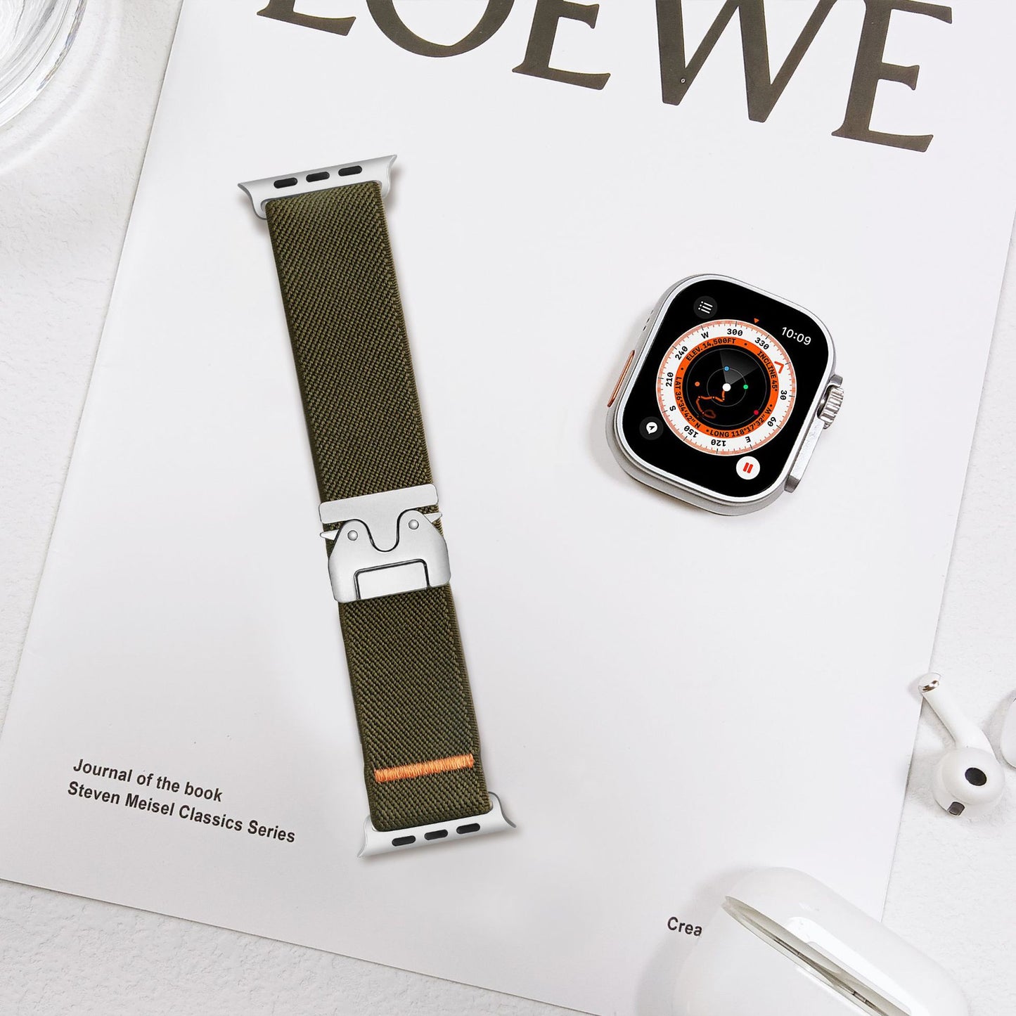 Nylon woven snapback watch strap