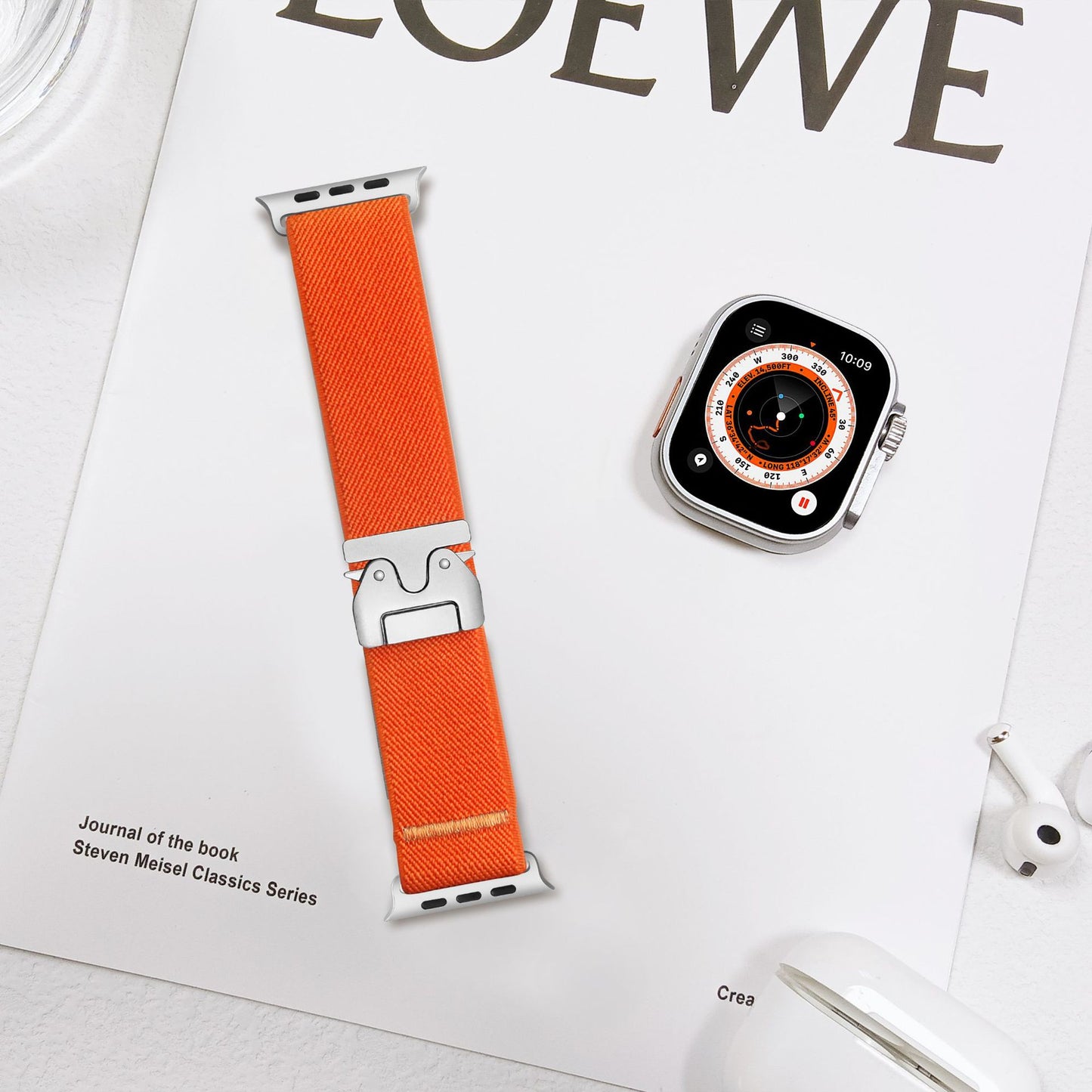 Nylon woven snapback watch strap