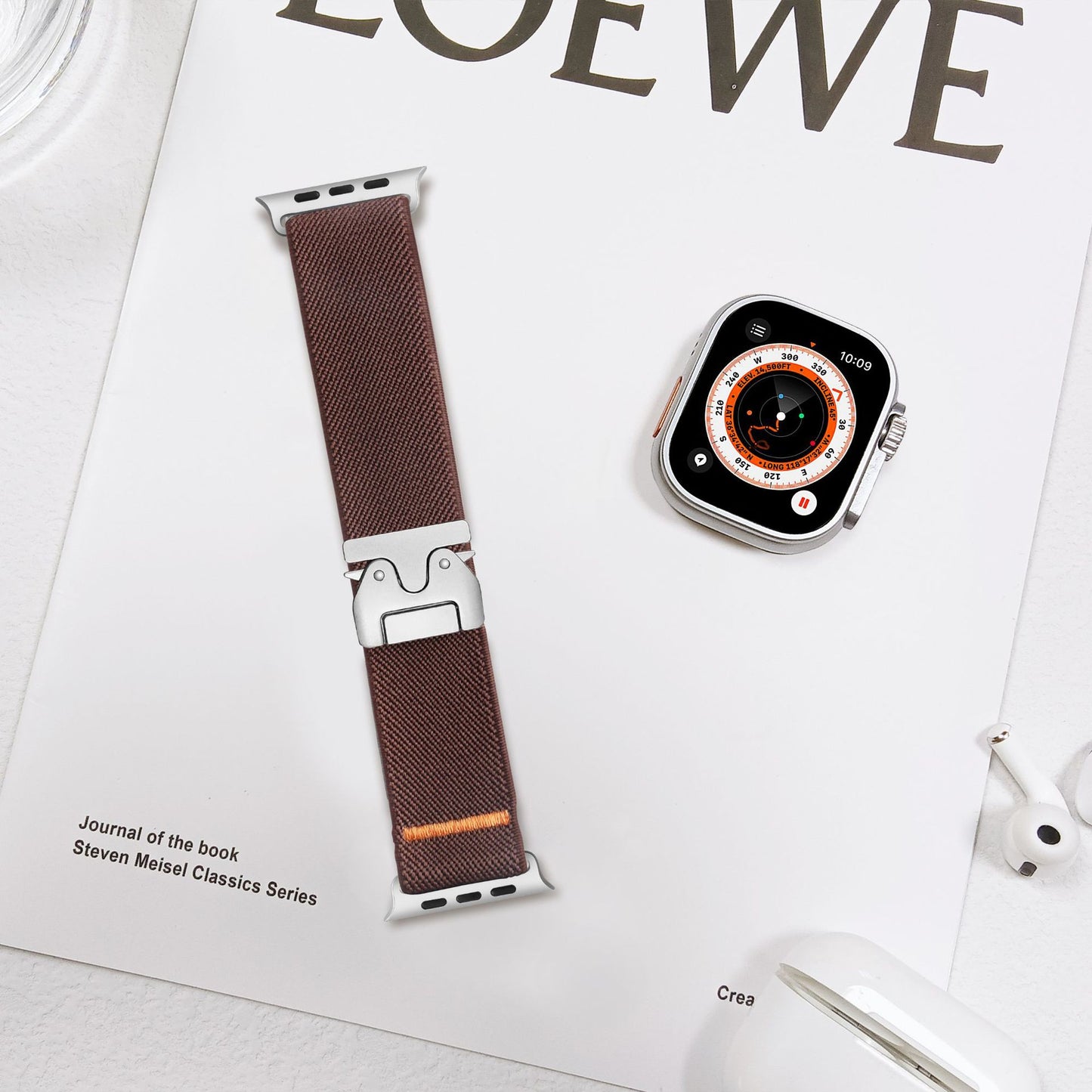 Nylon woven snapback watch strap