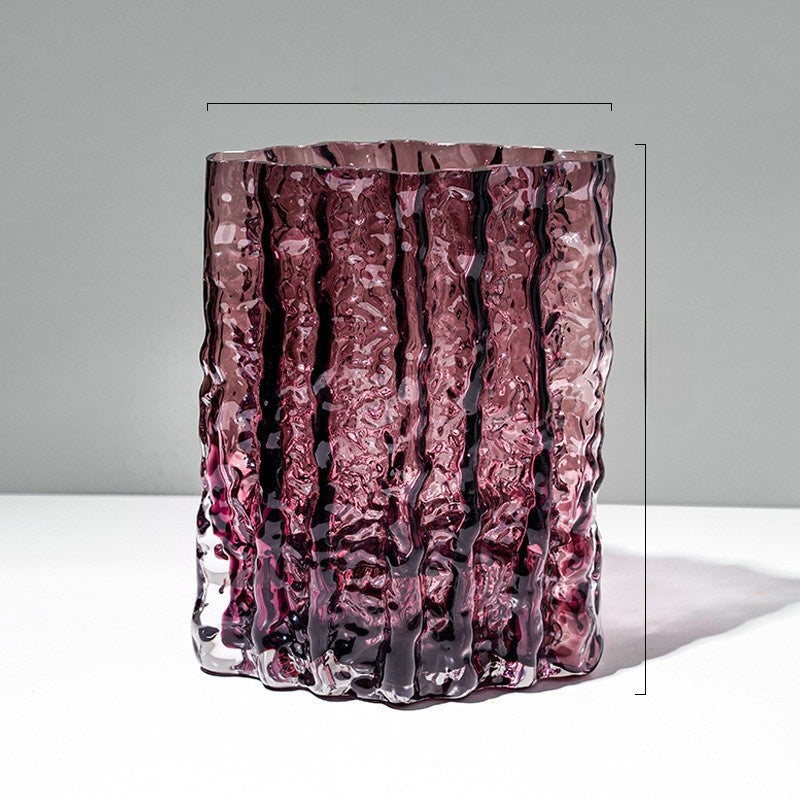 Ocean Blue Glacier Glass Vase