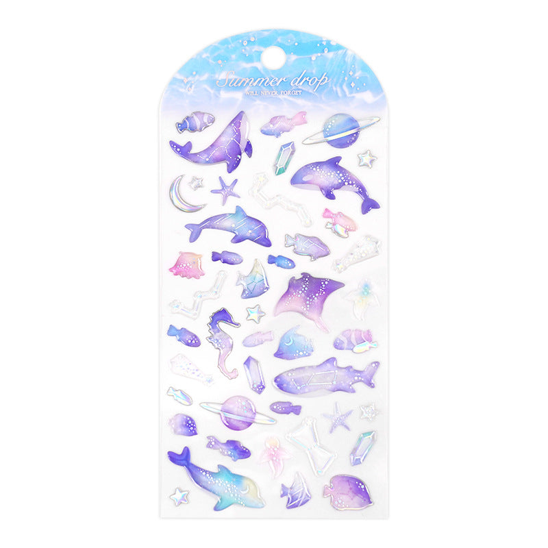 Ocean Fish 3D Crystal Stickers for Kids Creative Decor