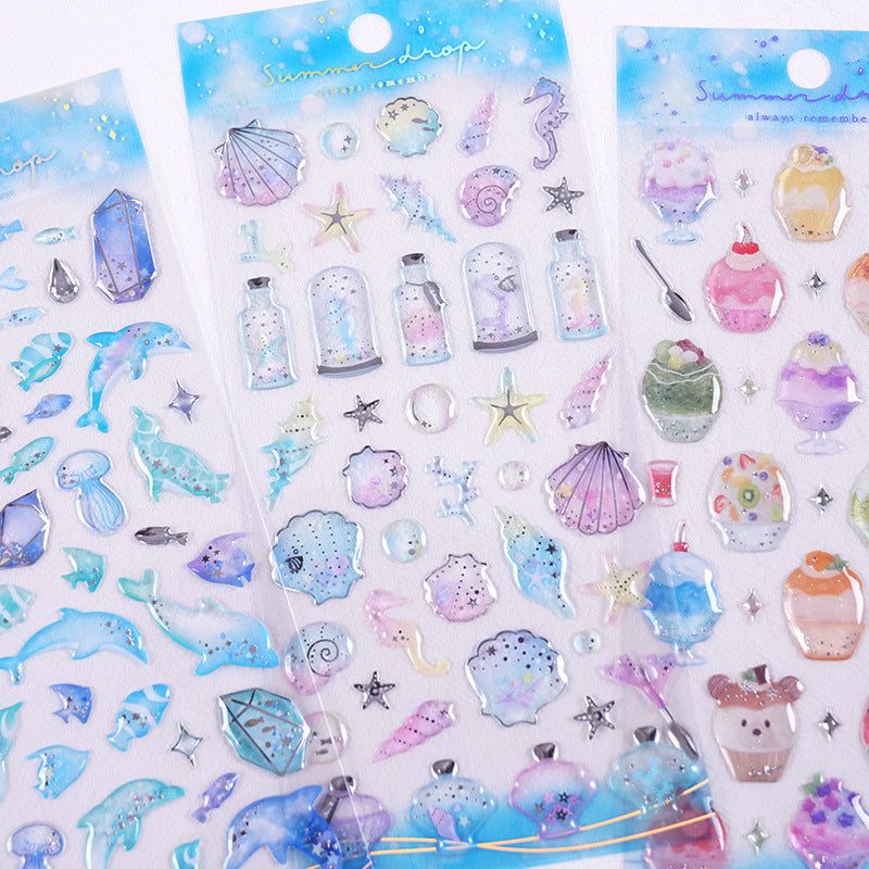 Ocean Fish 3D Crystal Stickers for Kids Creative Decor
