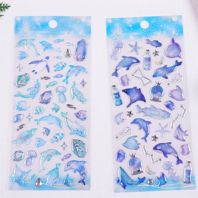 Ocean Fish 3D Crystal Stickers for Kids Creative Decor