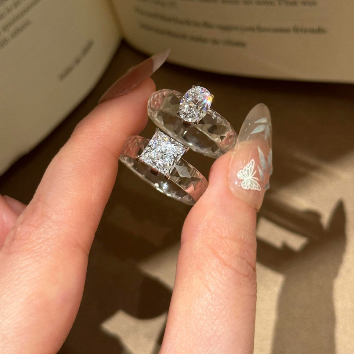 Ocean Inspired Geometric Design Alloy Ring