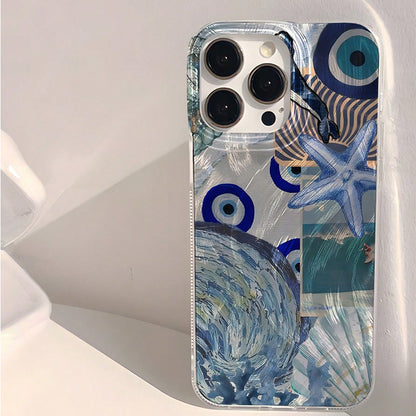 Ocean Shell Starfish Hard Case Cover for iPhone Series