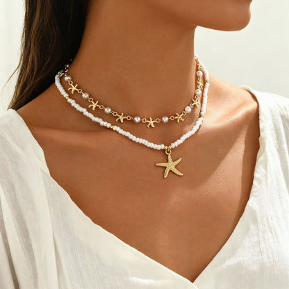 Ocean Style Multi-Layer Beaded Necklace
