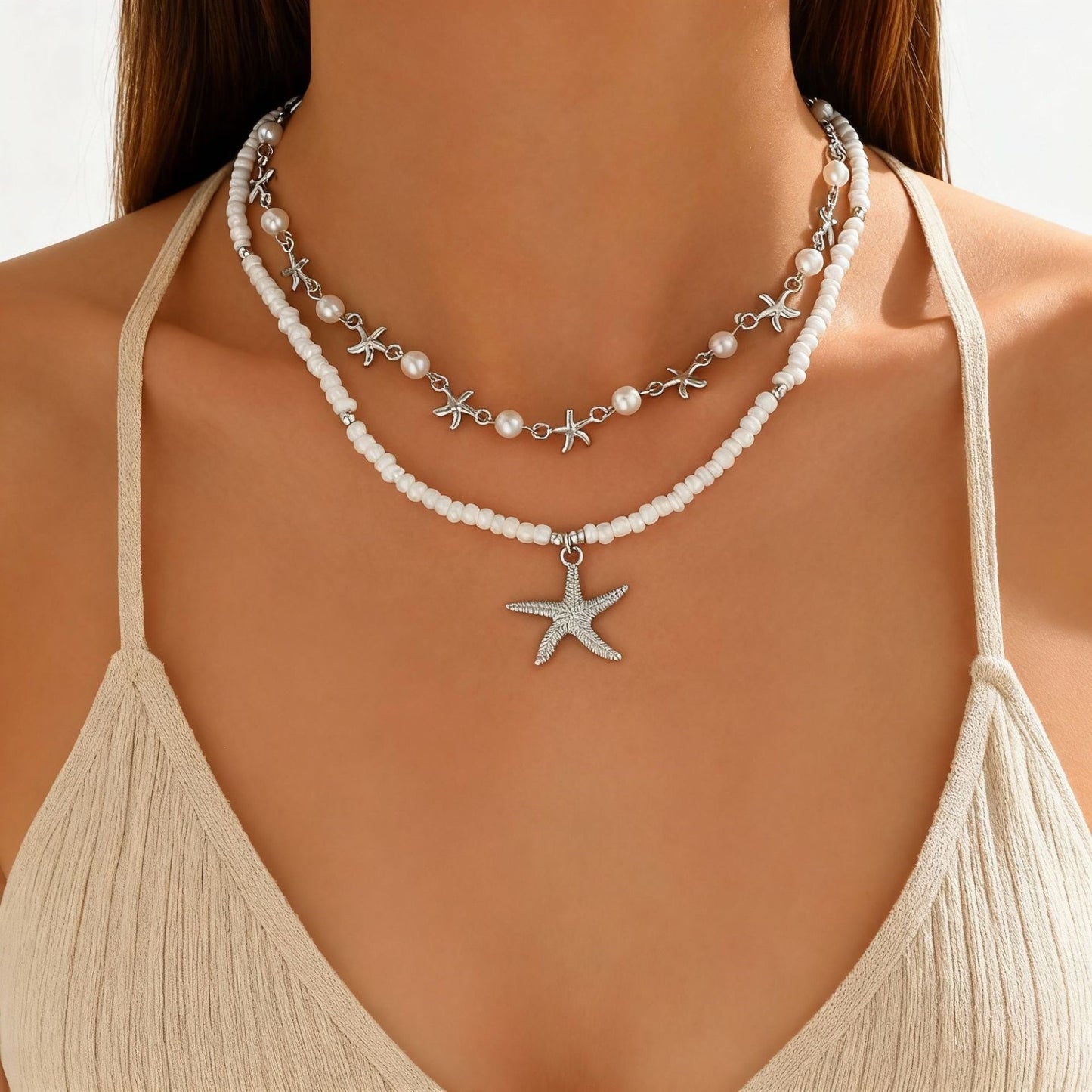 Ocean Style Multi-Layer Beaded Necklace