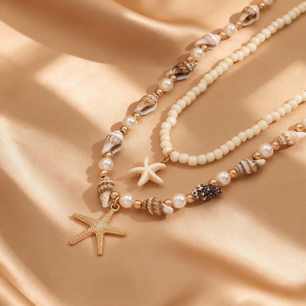 Ocean Style Multi-Layer Beaded Necklace