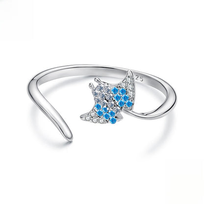 Ocean Theme Sterling Silver Ring and Earring