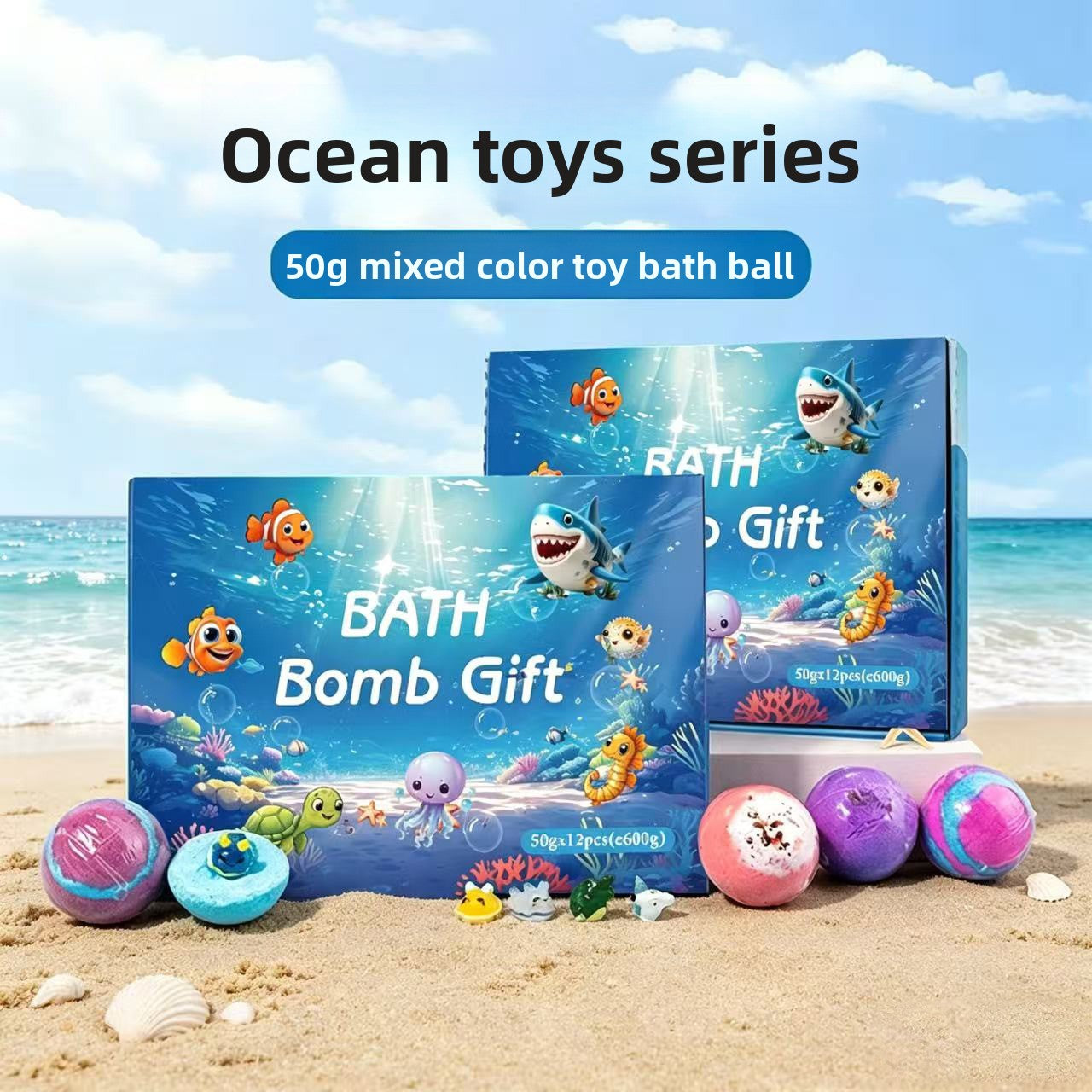 Ocean Themed Bath Salt Ball Set