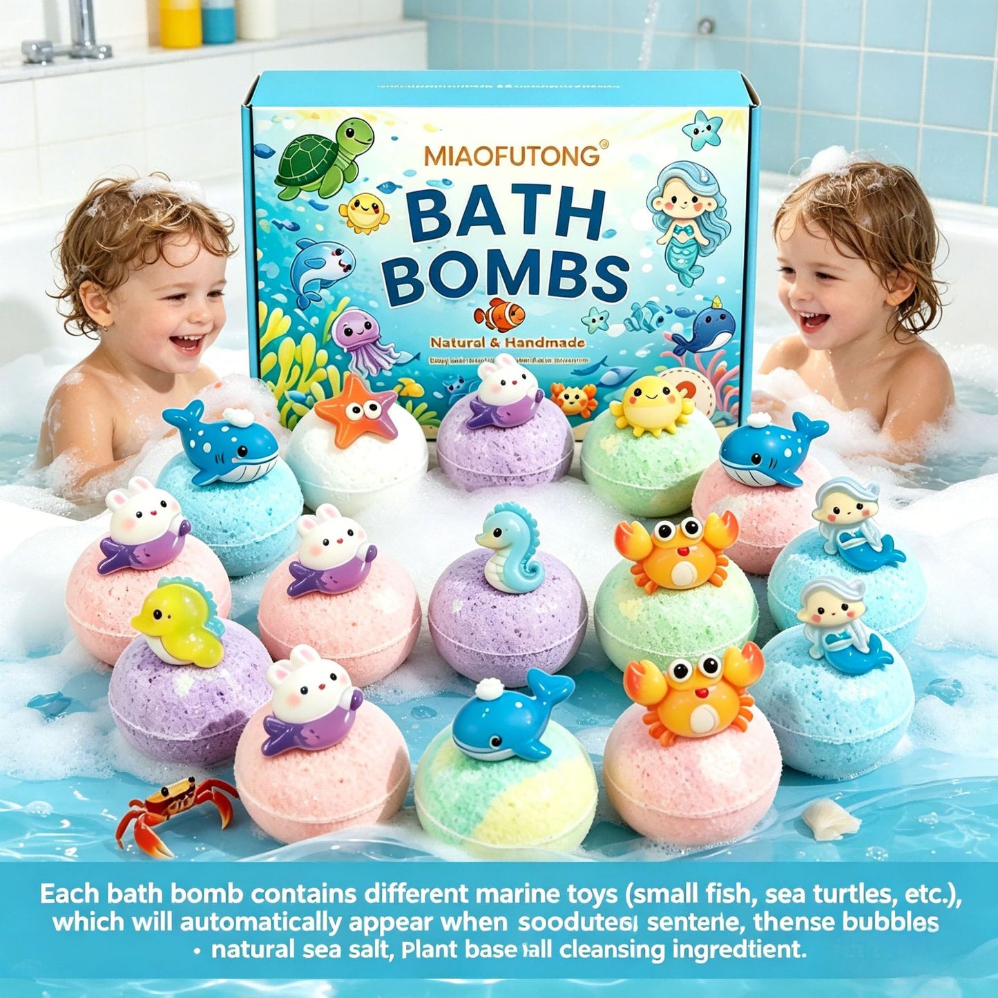 Ocean toy bath salt ball set of 60g x 12 pieces
