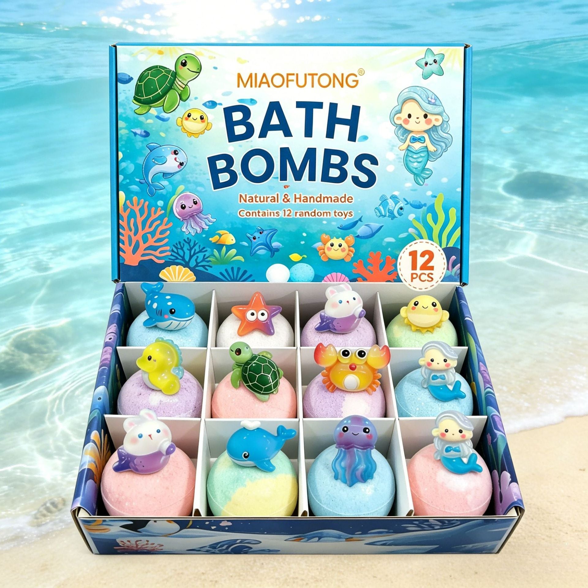 Ocean toy bath salt ball set of 60g x 12 pieces