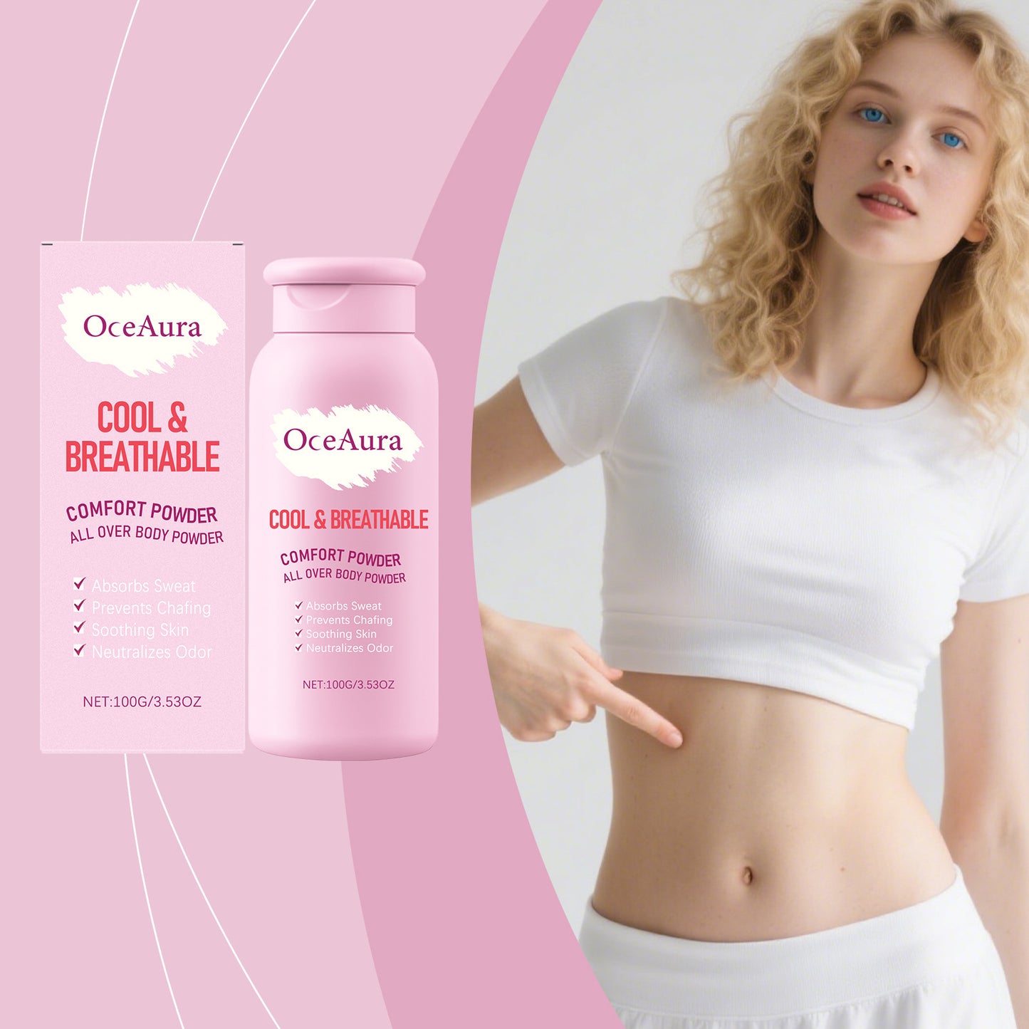 Oceaura Dry Talcum Powder for Skin
