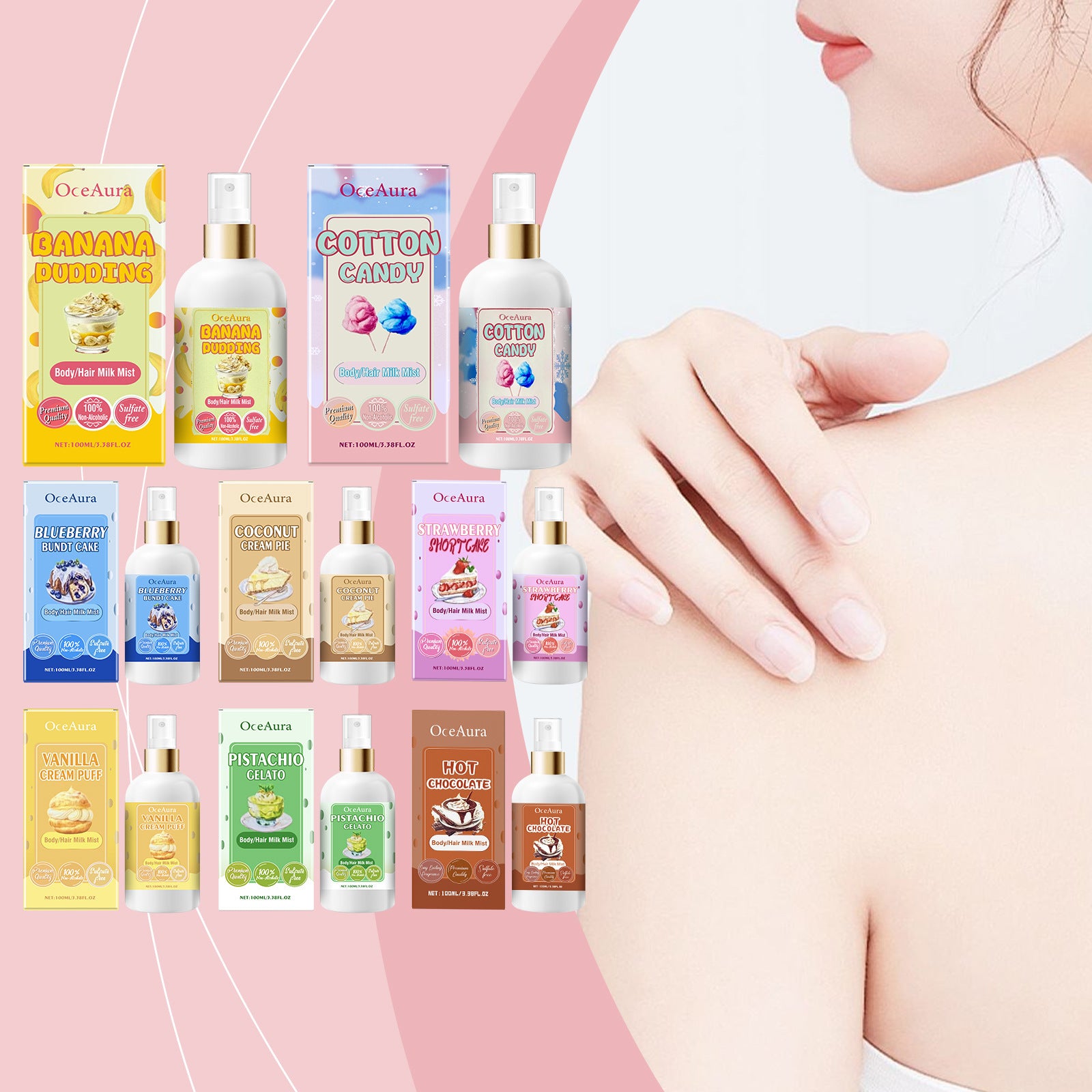 OceAura Moisturizing Body Spray for Skin and Hair Care.