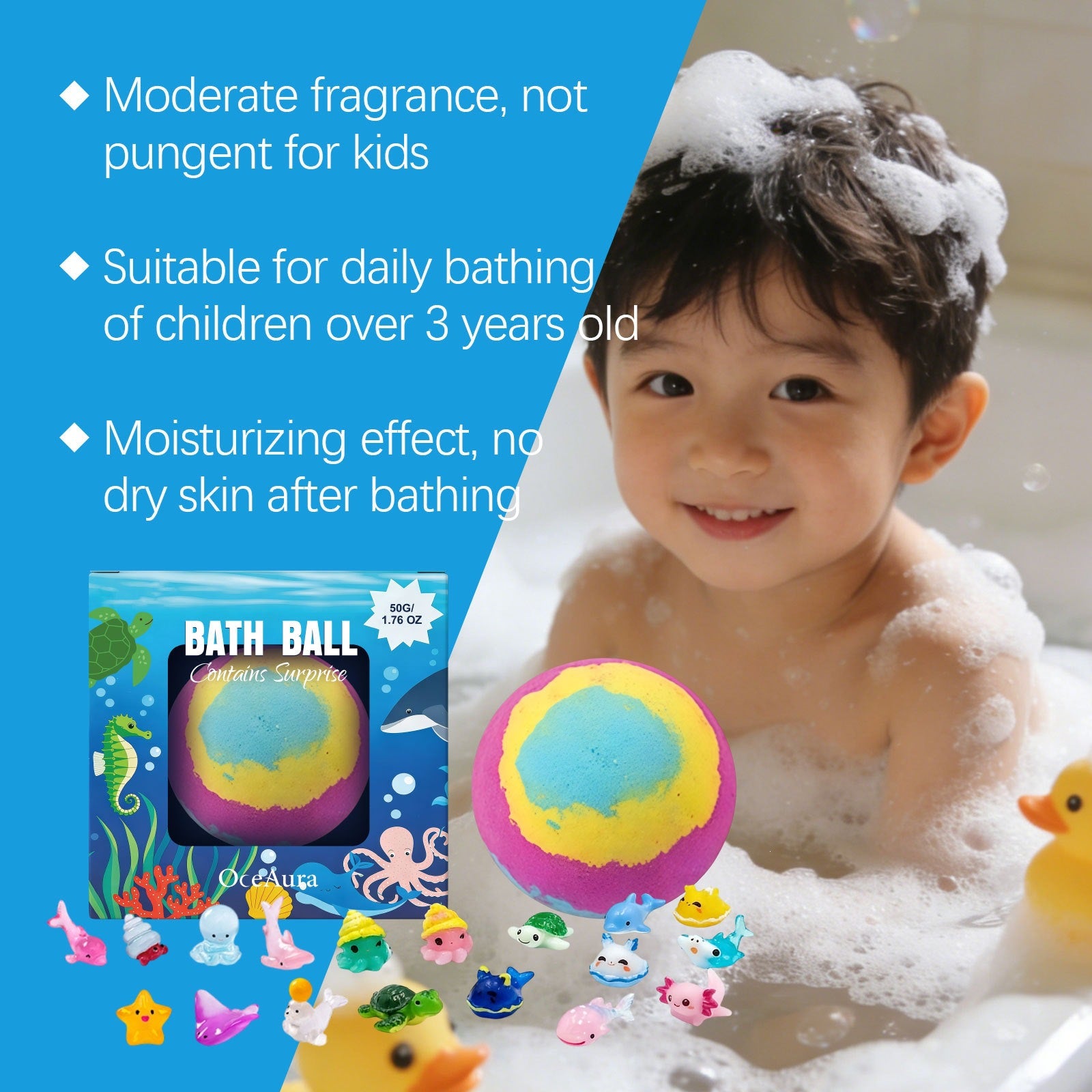 Oceaura Surprise Bath Ball for Children