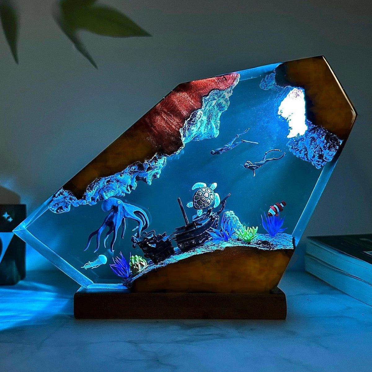 Octopus and Turtle Resin Night Light