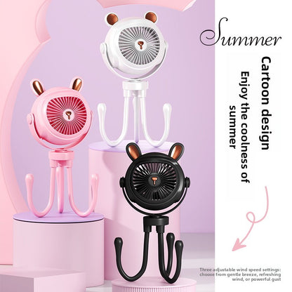 Octopus Clip Fan with Night Light