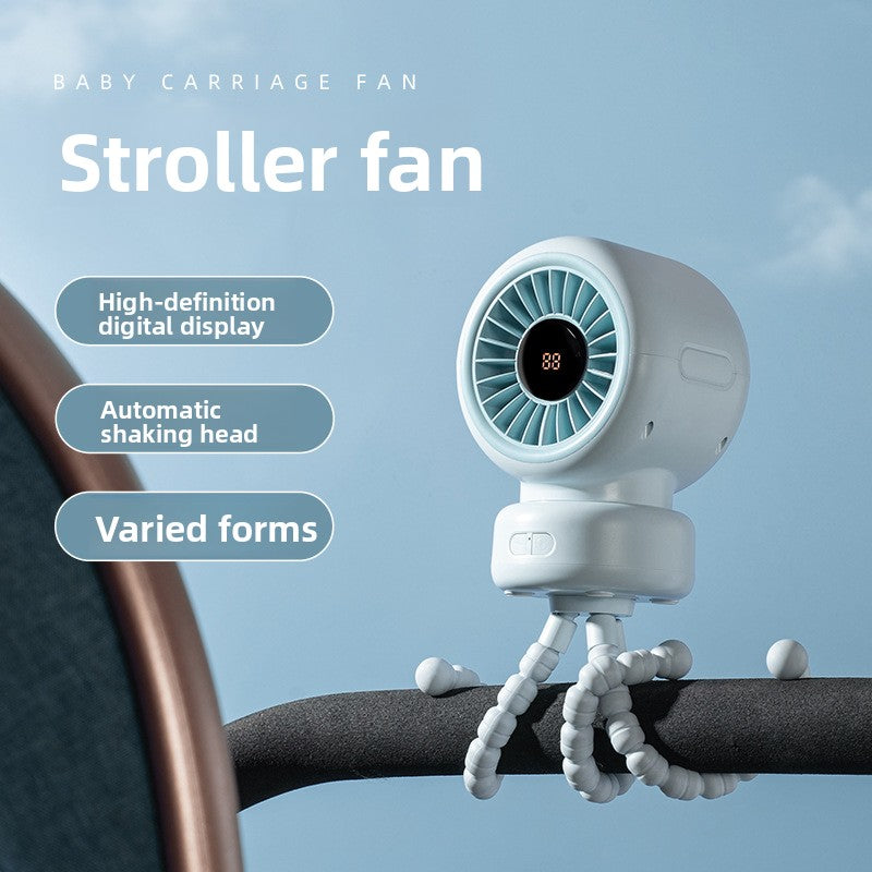 Octopus Clip On Desk Fan with Digital Display
