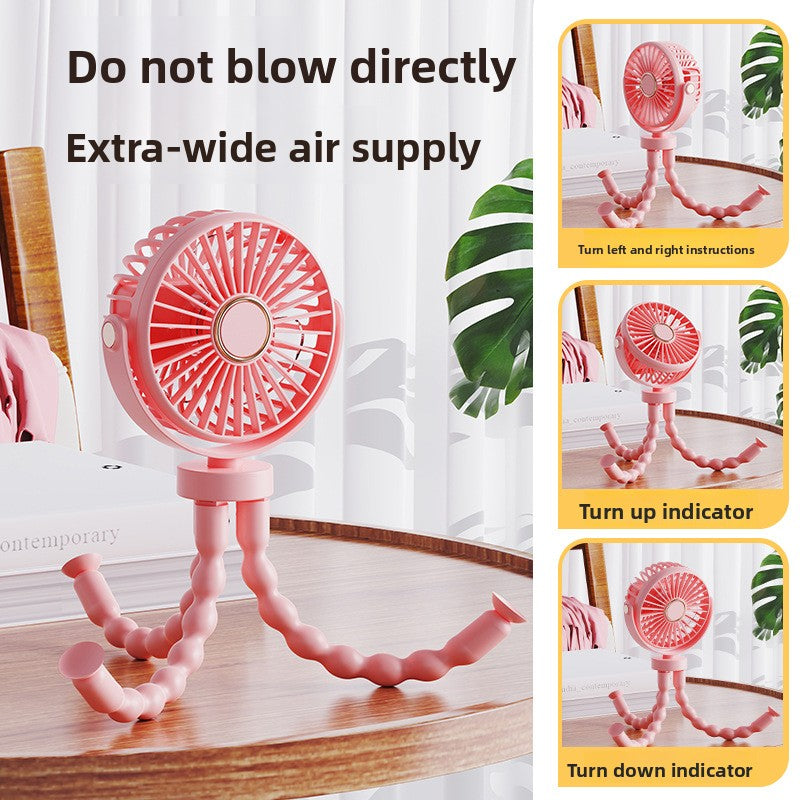 Octopus-shaped winding and folding small fan