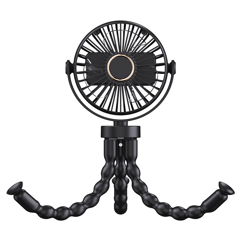 Octopus-shaped winding and folding small fan