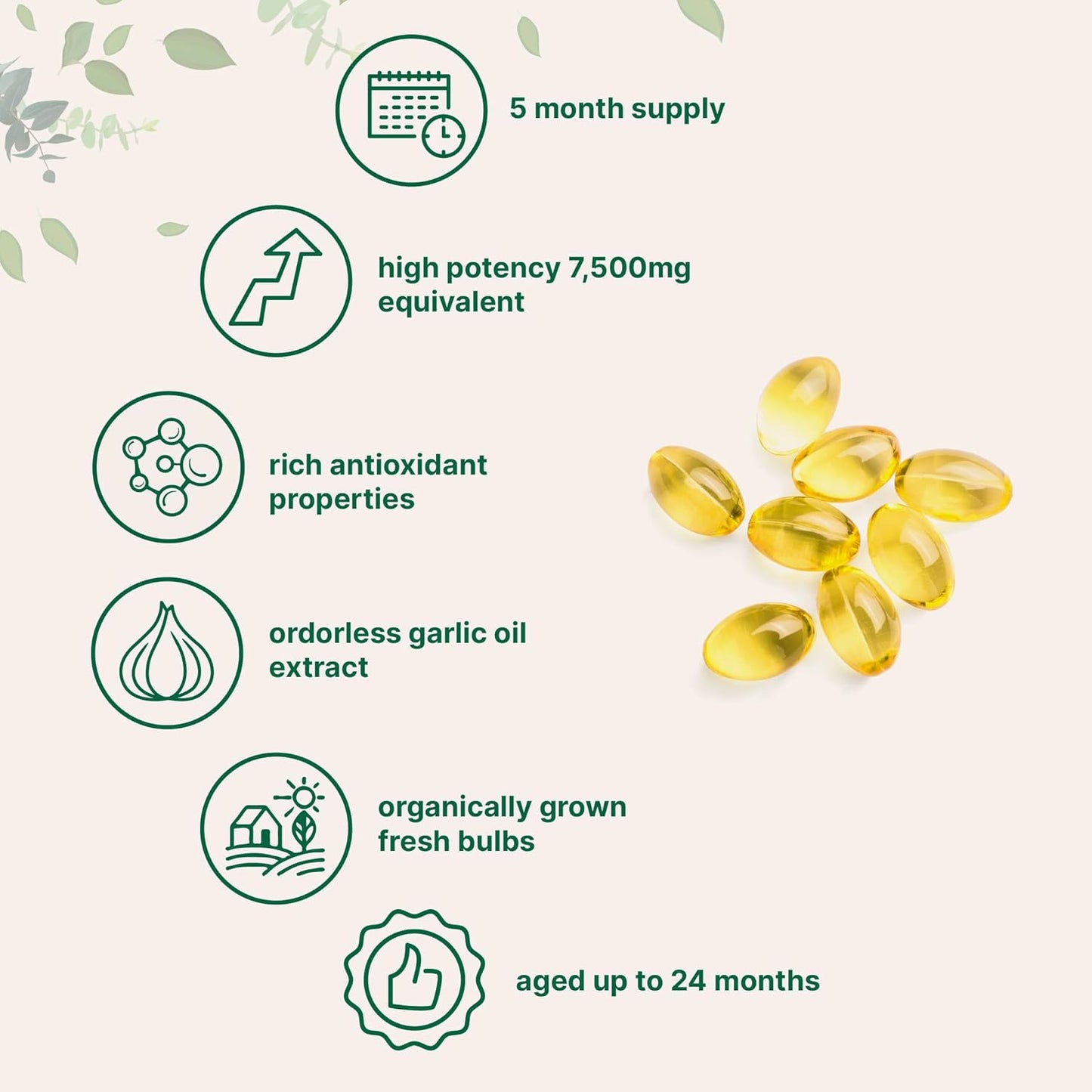 Odorless Garlic Soft Capsules with Vitamin C