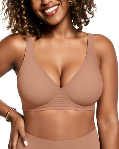 Oeak Womens Deep V Wireless Comfort Bra