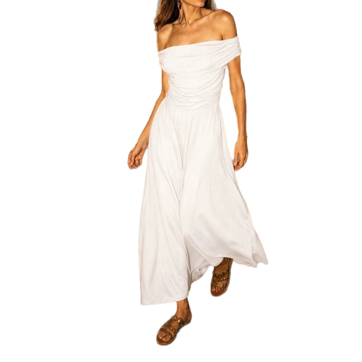 Off-shoulder fitted dress