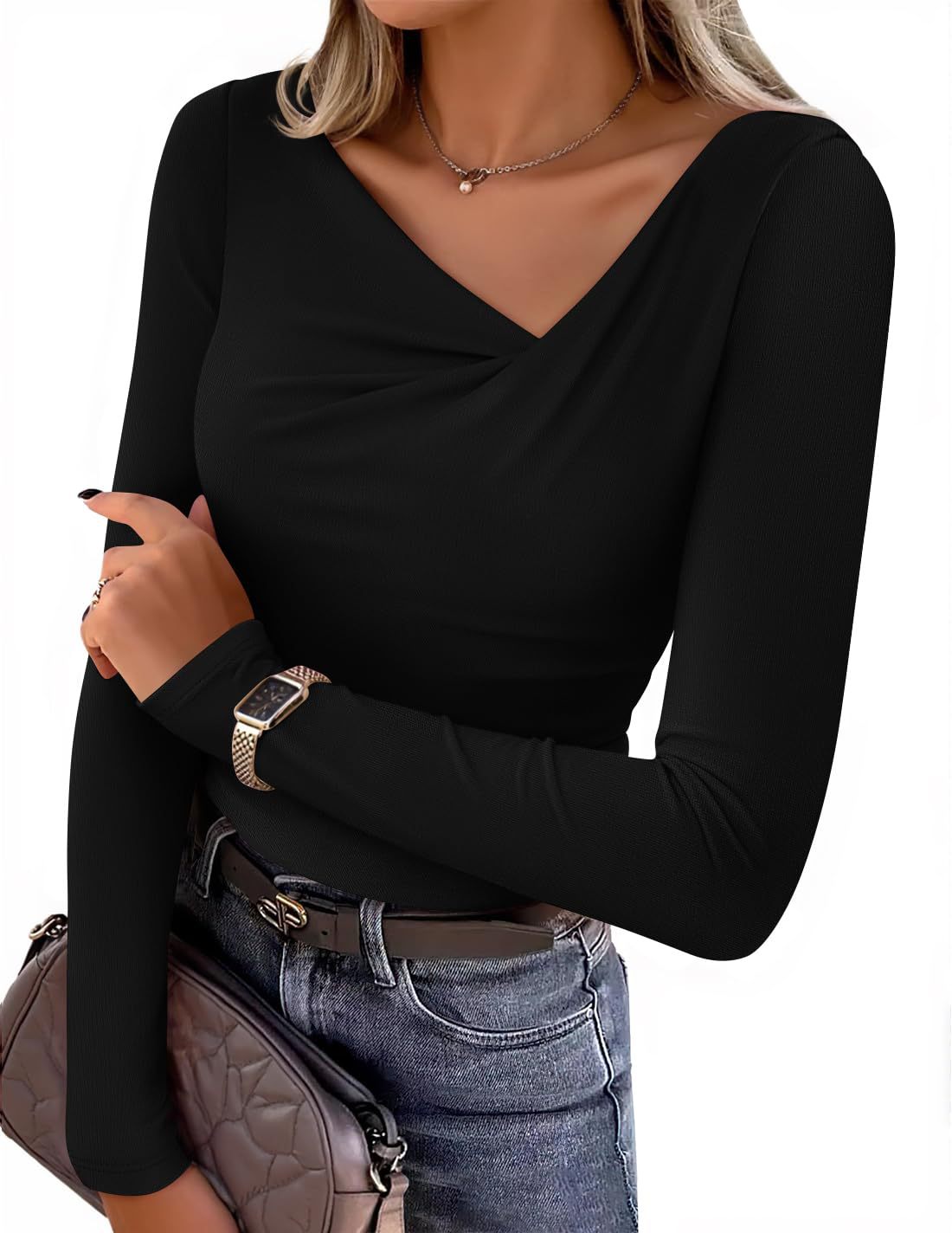 Off-Shoulder Long Sleeve Blouse
