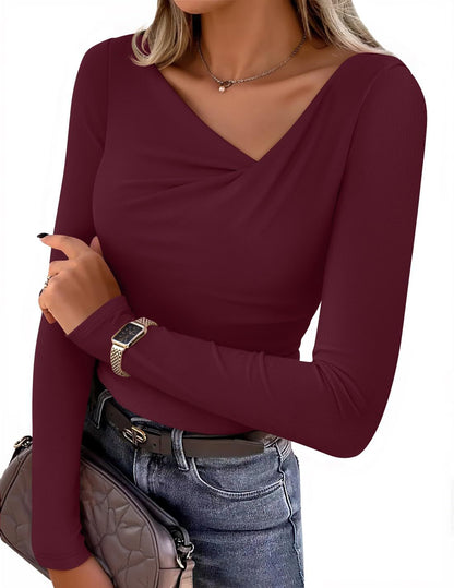 Off-Shoulder Long Sleeve Blouse