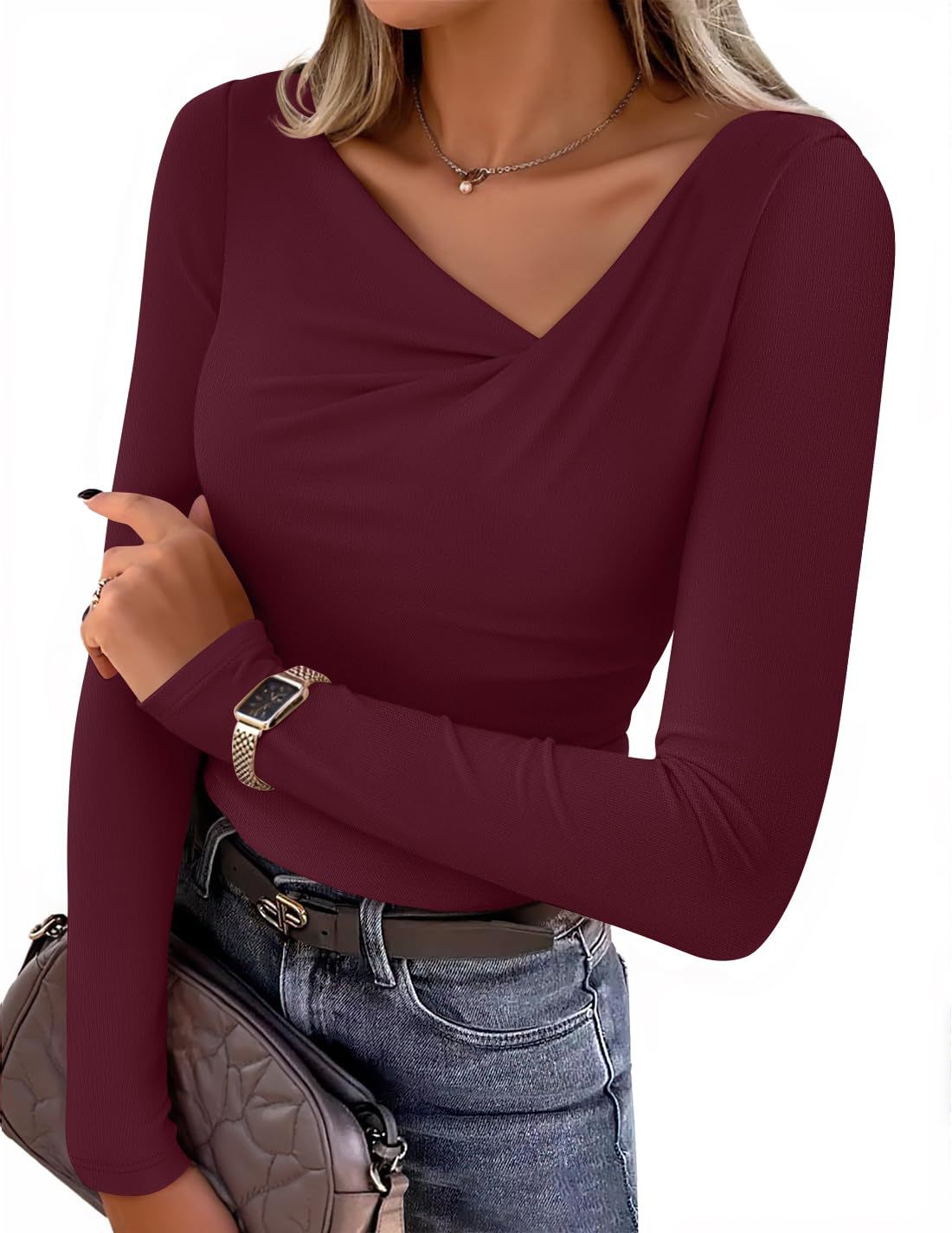 Off-Shoulder Long Sleeve Blouse