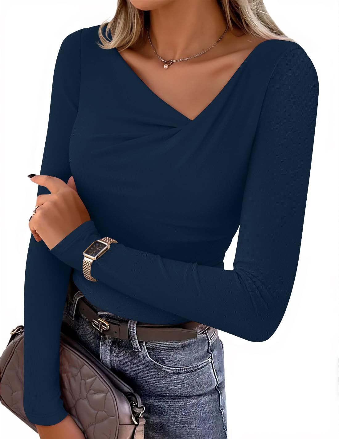 Off-Shoulder Long Sleeve Blouse