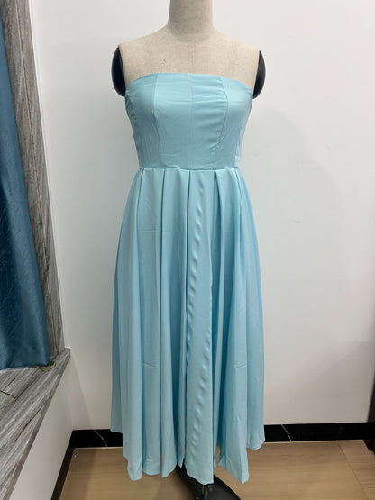 Off-Shoulder Pleated Dress
