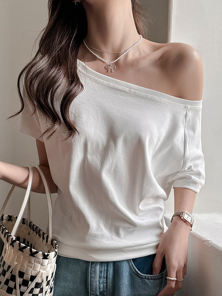 Off-shoulder Short-sleeved