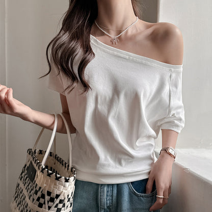Off-shoulder Short-sleeved