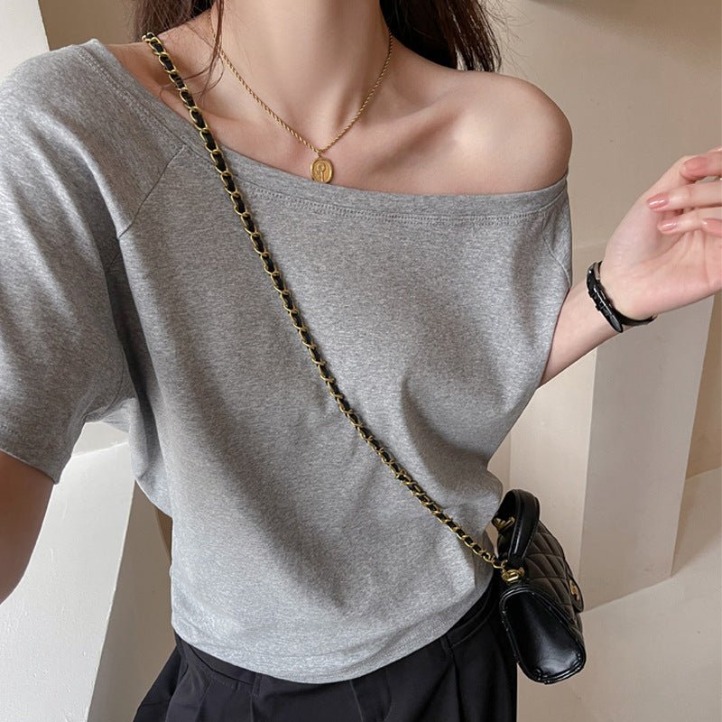 Off-shoulder Short-sleeved