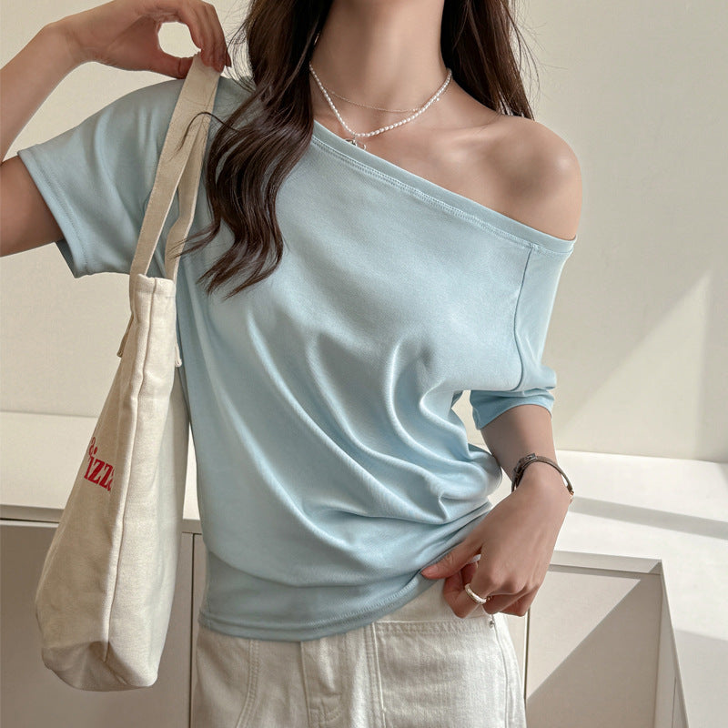Off-shoulder Short-sleeved