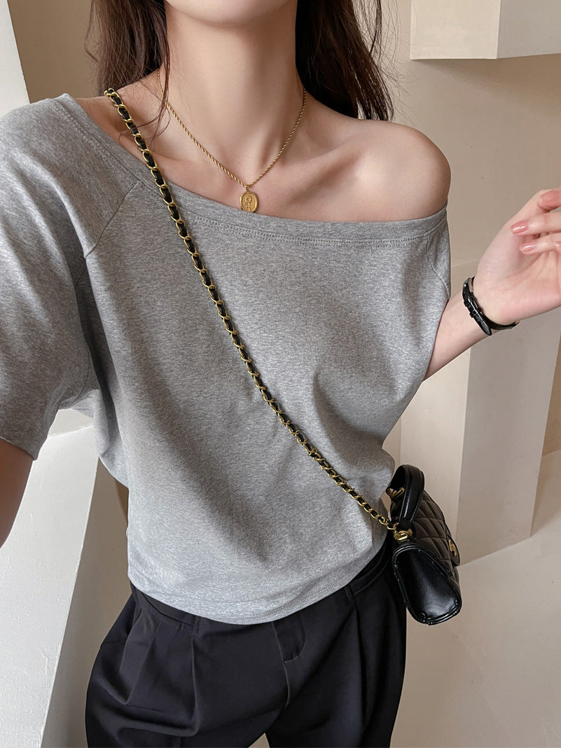 Off-shoulder Short-sleeved