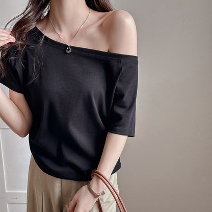 Off-shoulder Short-sleeved