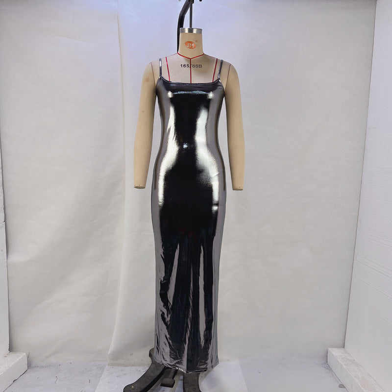off-shoulder slim strap dress women's dress