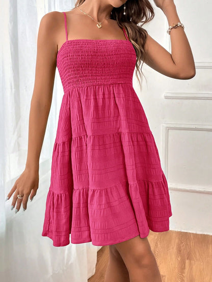 Off-Shoulder Textured A-Line Dress