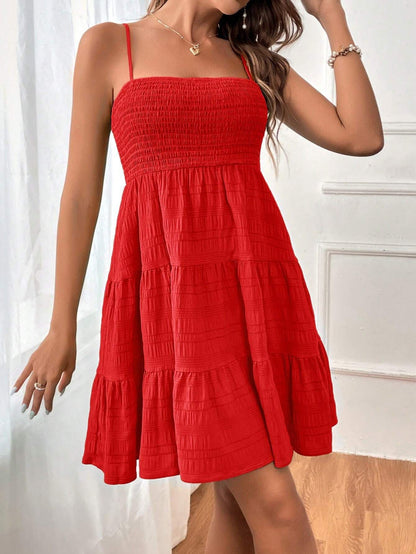 Off-Shoulder Textured A-Line Dress