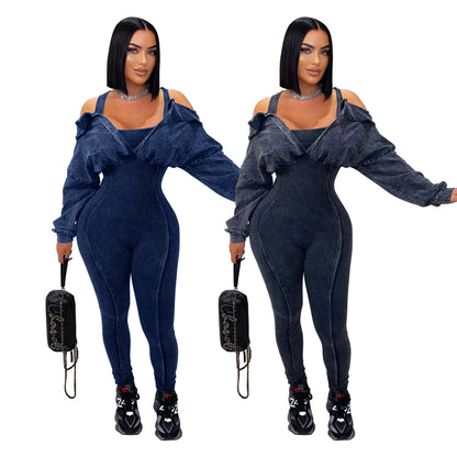 Off-Shoulder Tight Jumpsui