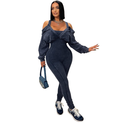 Off-Shoulder Tight Jumpsui