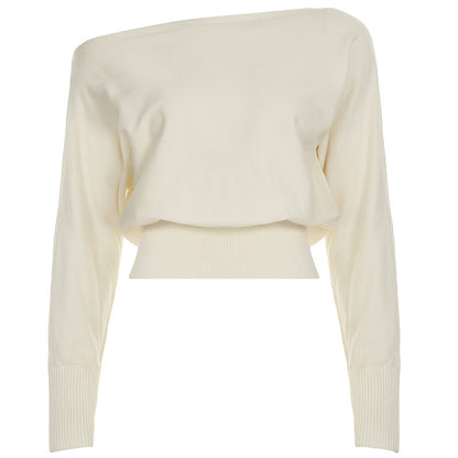 Off-Shoulder Waist Cinch Sweater