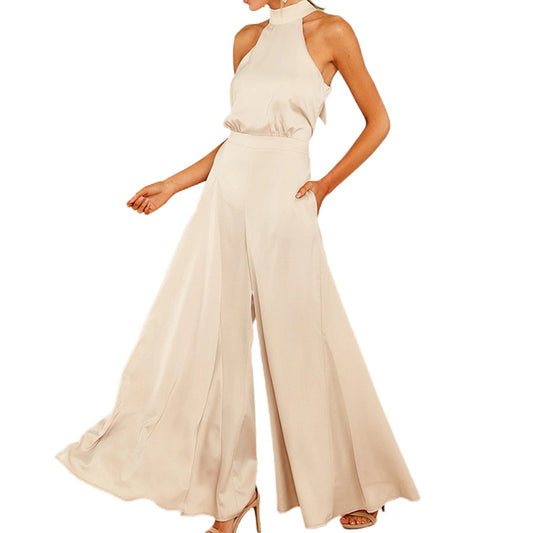 Off-the-shoulder high-waisted jumpsuit