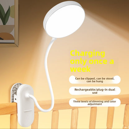 Office eye‑protecting clip-on desk lamp