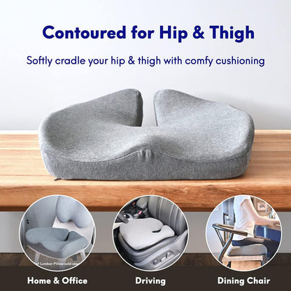 Office Memory Foam Waist Cushion, Buttocks Hemorrhoids Cushion, Chair Seat Cushion, Long-Term Sitting Butt Cushion