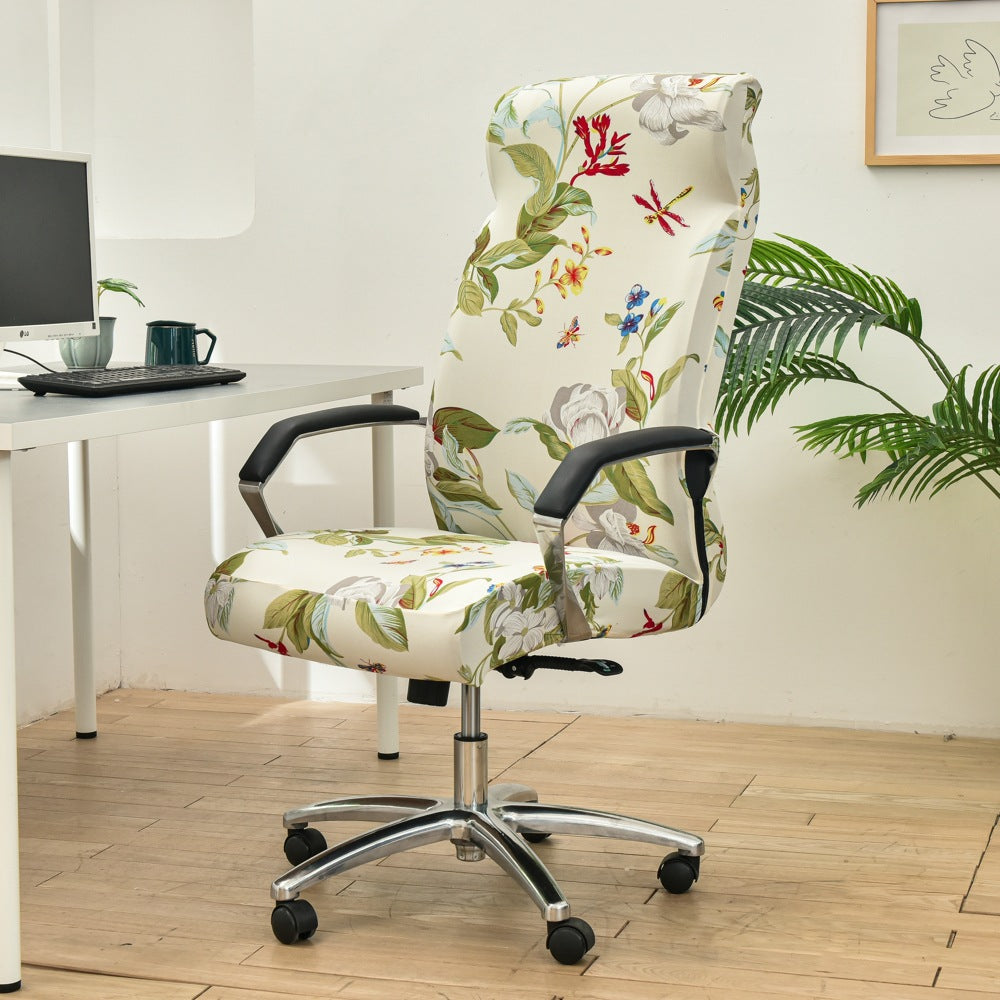 Office Zipper Chair Cover Rotating Computer Hotel Chair Cover One-Piece